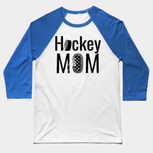 The Hockey Mom Black Design Baseball T-Shirt